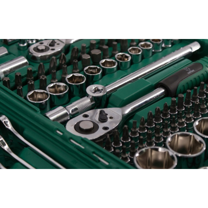 DUŻY ZESTAW KLUCZE NASADOWE 216 el 1/2" 3/8" 1/4 WALIZKA stal Profesjonalne
