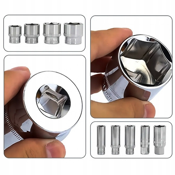 DUŻY ZESTAW KLUCZE NASADOWE 216 el 1/2" 3/8" 1/4 WALIZKA stal Profesjonalne