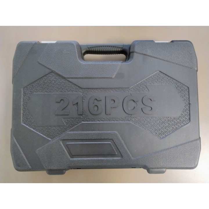 DUŻY ZESTAW KLUCZE NASADOWE 216 el 1/2" 3/8" 1/4 WALIZKA stal Profesjonalne