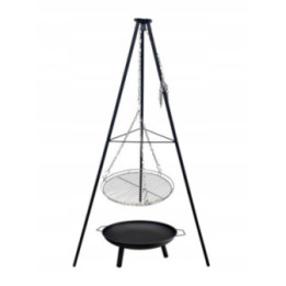 TRÓJNÓG Z RUSZTEM GRILL OGRODOWY DO PALENISK 60cm 150cm OGNISKA wiszący