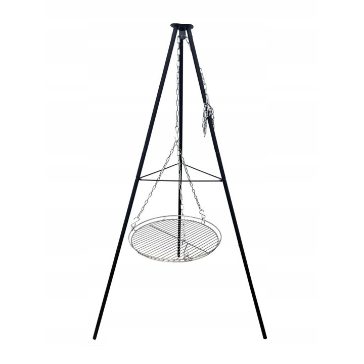 TRÓJNÓG Z RUSZTEM GRILL OGRODOWY DO PALENISK 60cm 150cm OGNISKA wiszący