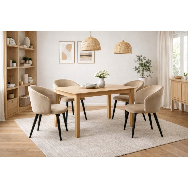 nowoczesne KRZESŁO FOTEL DO JADALNI salonu MILAN welwet CAPPUCINO beż SUPER