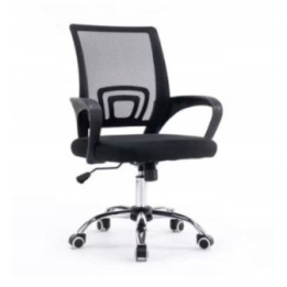 KRZESŁO BIUROWE OBROTOWE AVA CZARNE SIATKA MESCH KOMFORTOWE ERGONOMICZNE