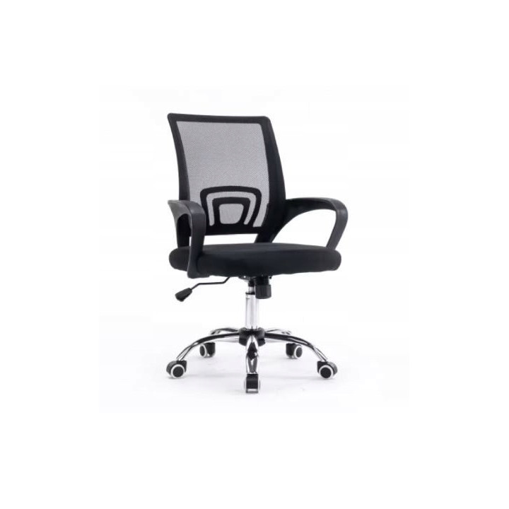KRZESŁO BIUROWE OBROTOWE AVA CZARNE SIATKA MESCH KOMFORTOWE ERGONOMICZNE