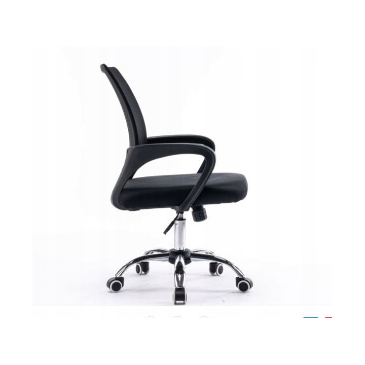 KRZESŁO BIUROWE OBROTOWE AVA CZARNE SIATKA MESCH KOMFORTOWE ERGONOMICZNE