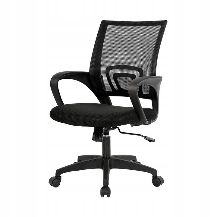 KRZESŁO BIUROWE OBROTOWE AVA CZARNE SIATKA MESCH KOMFORTOWE ERGONOMICZNE